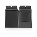 Midea MLTW44A4BGK1 Black Smart Laundry Pair 4.4 Cu Ft Top Load Washer and 7 Cu Ft Electric Dryer Bundle 10 Cycles 4 Te