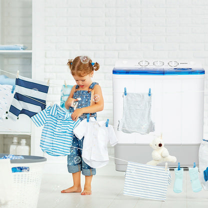 2-in-1 Portable 22lbs Capacity Washing Machine with Timer Control