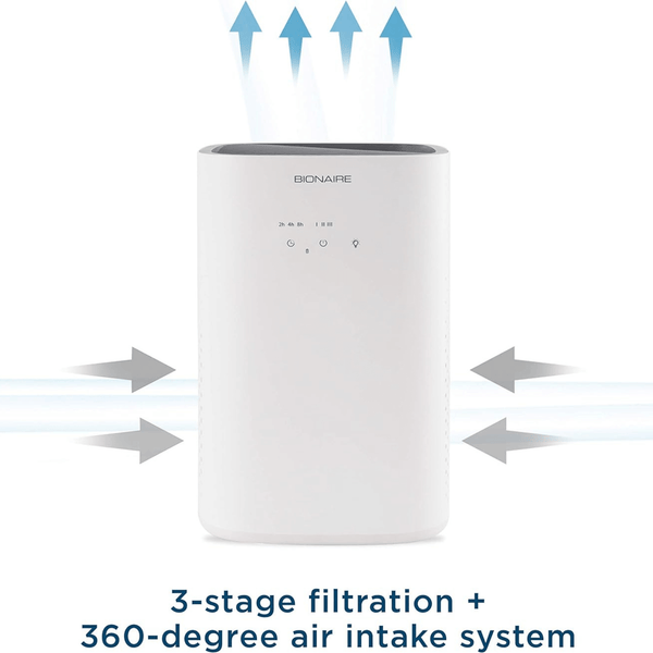 Bionaire True HEPA 360-Degree Touch-Control Air Purifier for Medium Size Rooms