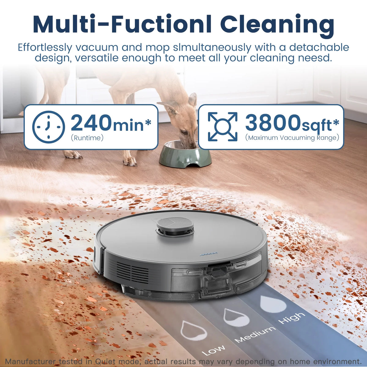 T25+ Robot Vacuum & Mops - Self-Empty, 75-Day Hands-Free, 10,000Pa Suction, Ultrasonic Carpet Detection, 240Min Runtime
