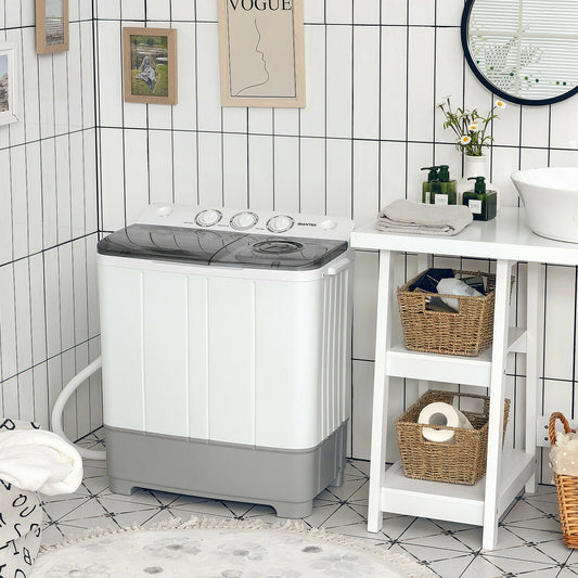 2-in-1 Portable 22lbs Capacity Washing Machine with Timer Control