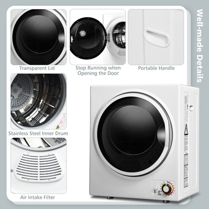 1.5 Cu .ft Clothes Dryer with with Stainless Steel Wall Mount