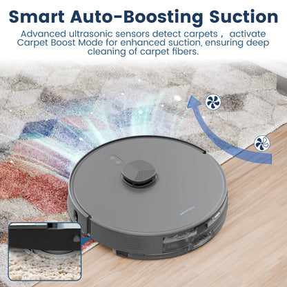 T25+ Robot Vacuum & Mops - Self-Empty, 75-Day Hands-Free, 10,000Pa Suction, Ultrasonic Carpet Detection, 240Min Runtime