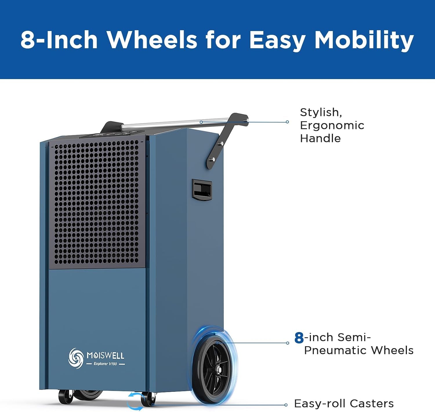 190 Pints Commercial Dehumidifier with Pump Portable | Auto Defrost | Timer | Industrial Heavy Duty Moisture Removal Dehumidifiers for Basement, Powerful Humidity Control for Large Spaces | Auto Drain