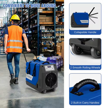180-Pint Bucketless Dehumidifier Commercial Dehumidifier Industrial Dehumidifier with Pump & Drain Hose
