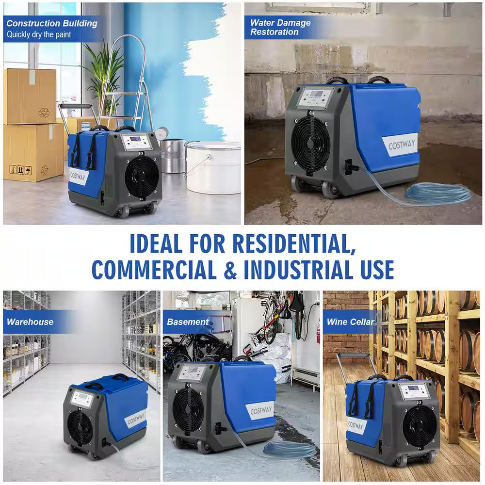 180-Pint Bucketless Dehumidifier Commercial Dehumidifier Industrial Dehumidifier with Pump & Drain Hose