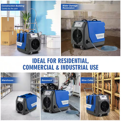 180-Pint Bucketless Dehumidifier Commercial Dehumidifier Industrial Dehumidifier with Pump & Drain Hose