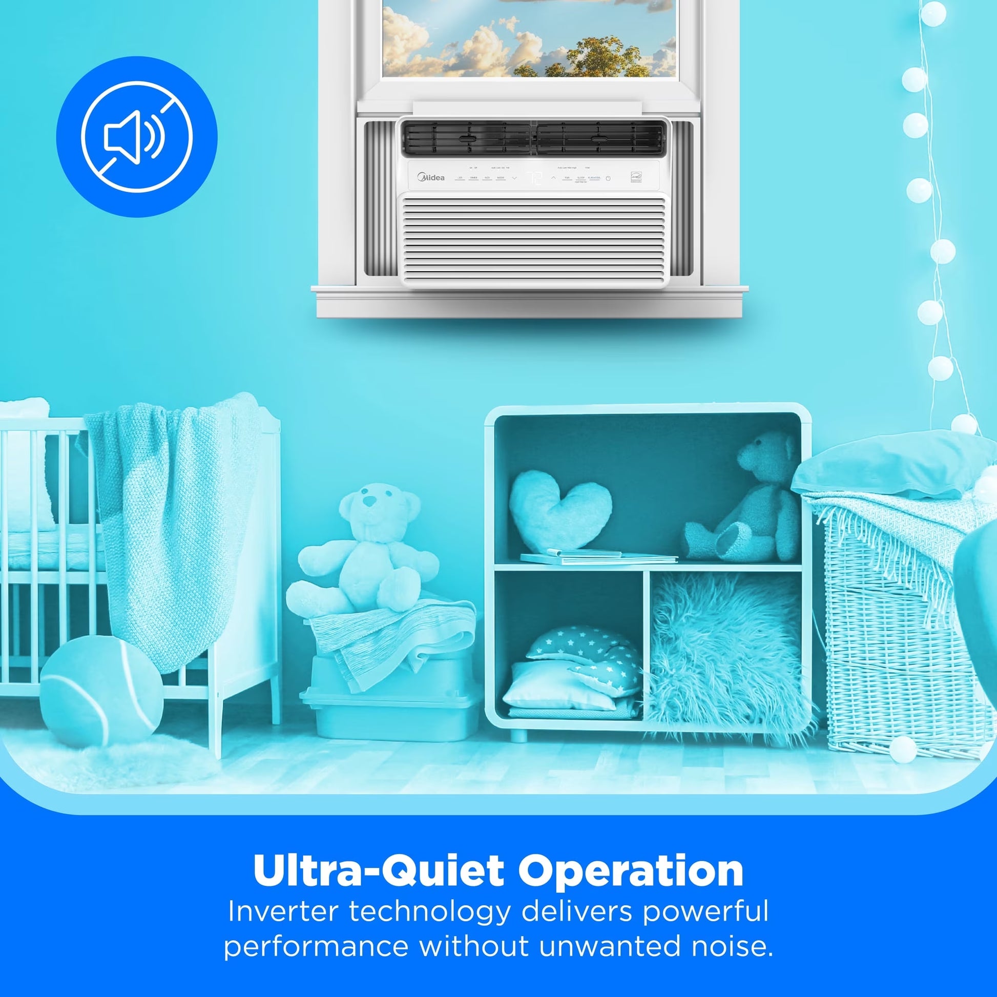 12,000 BTU Window Air Conditioner, Smart Inverter, Cools up to 550 Sq Ft, Wi-Fi and Alexa, White