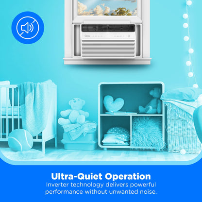 12,000 BTU Window Air Conditioner, Smart Inverter, Cools up to 550 Sq Ft, Wi-Fi and Alexa, White