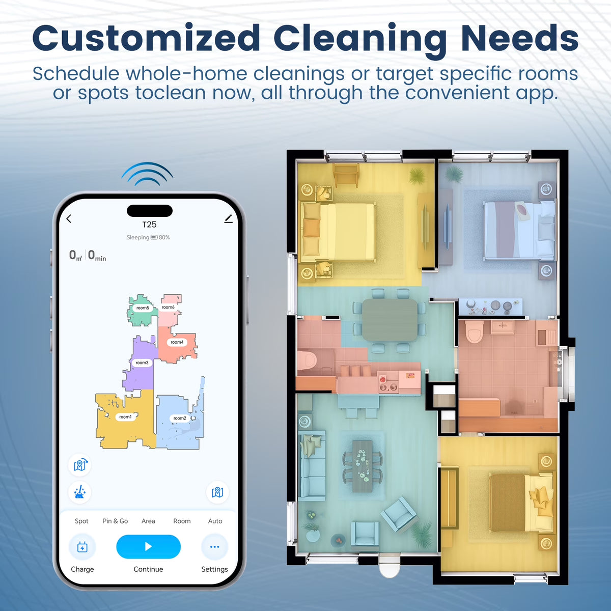 T25+ Robot Vacuum & Mops - Self-Empty, 75-Day Hands-Free, 10,000Pa Suction, Ultrasonic Carpet Detection, 240Min Runtime
