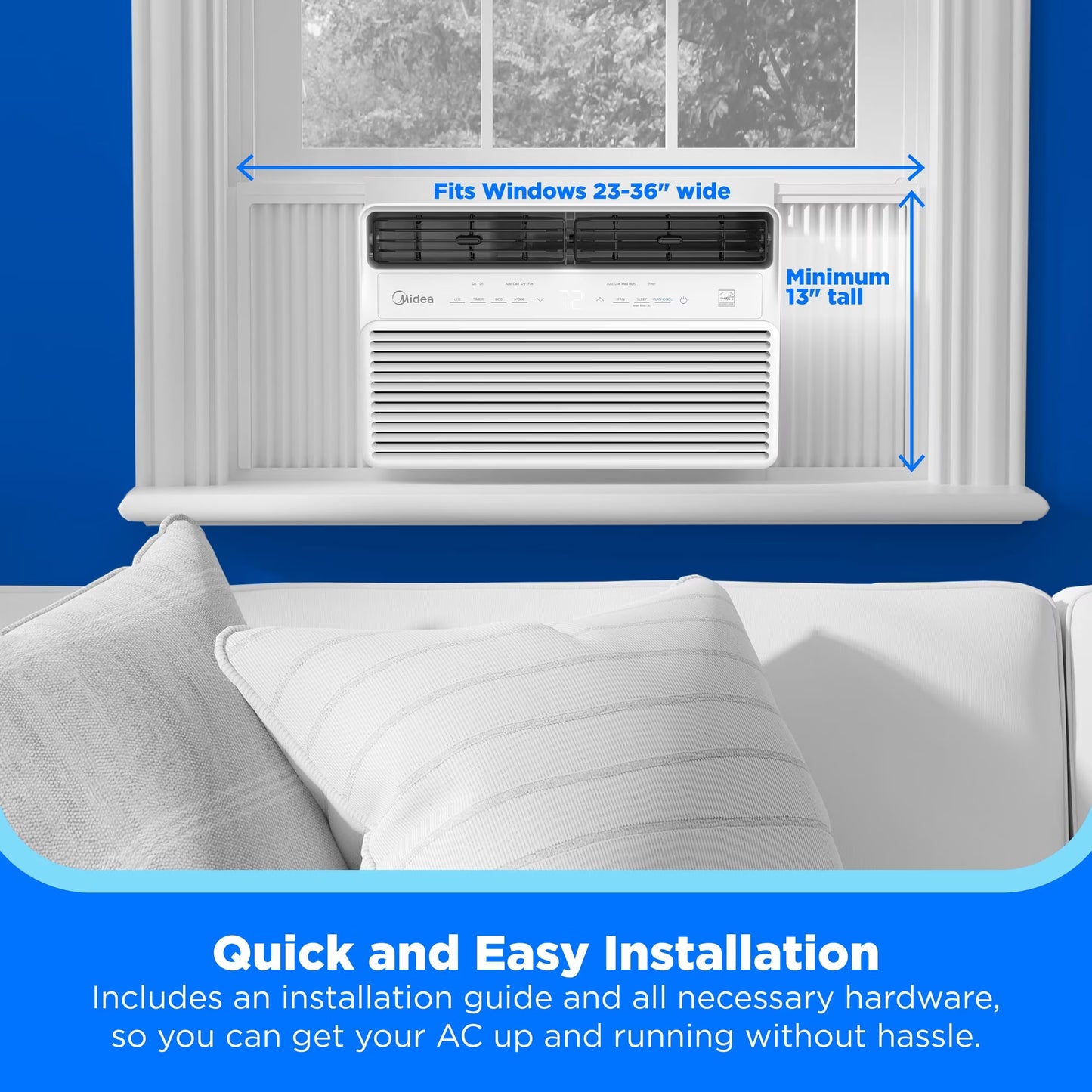 12,000 BTU Window Air Conditioner, Smart Inverter, Cools up to 550 Sq Ft, Wi-Fi and Alexa, White