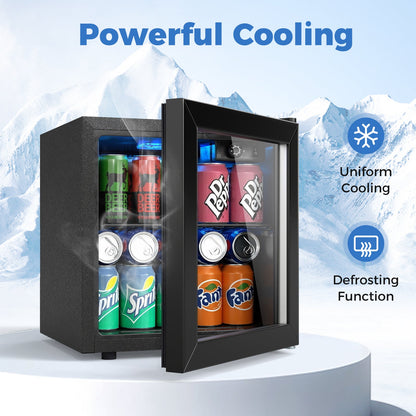 Beverage Refrigerator Cooler 1.3 Cu. Ft. 12 Bottles 55 Cans Mini Fridge-Black