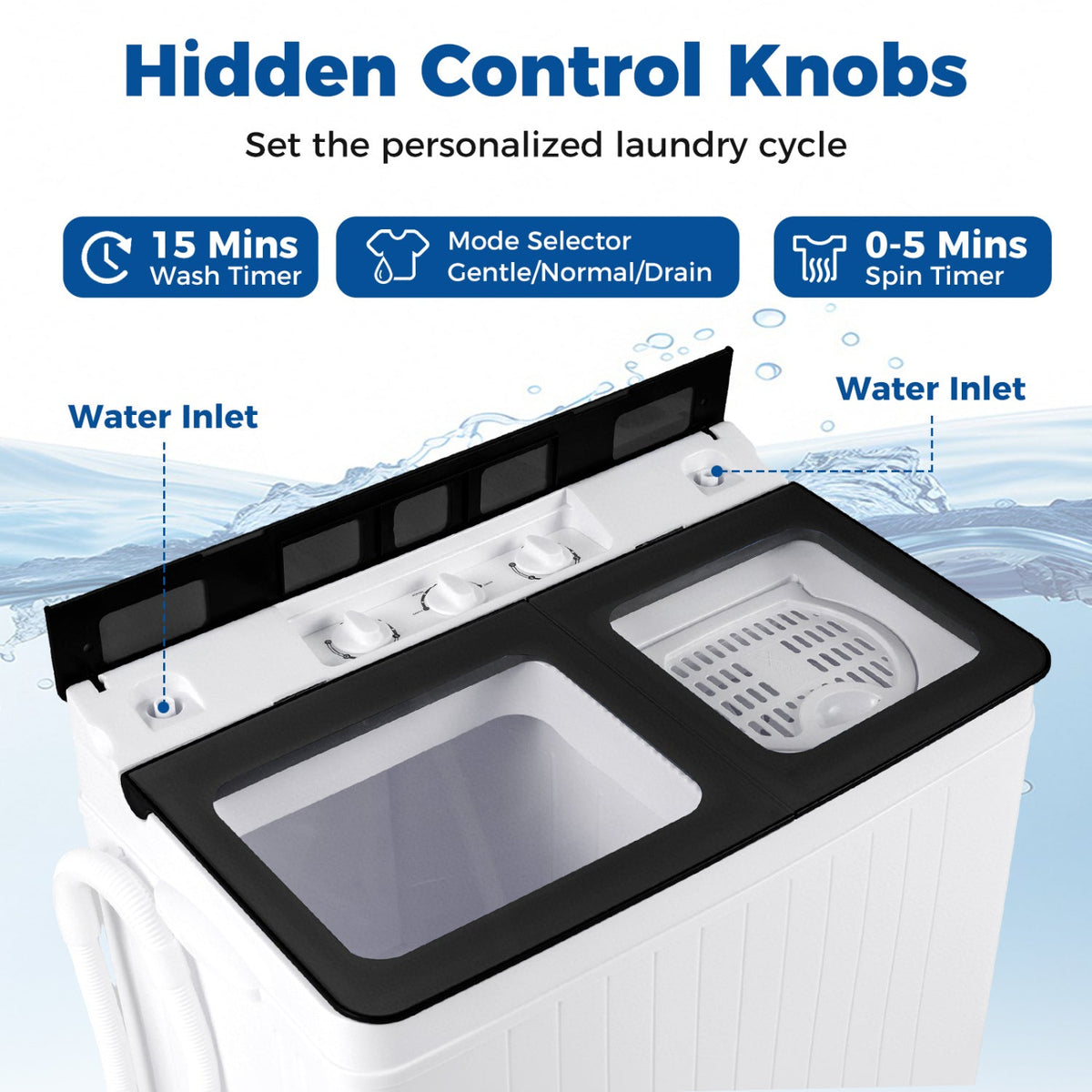 Portable Washing Machine with 18 LBS Washer and 8 LBS Spinner Combo