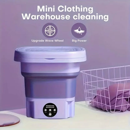 Household Portable Small Mobile Washing Machine with Spin Dryer for Socks Underwear Baby Clothes Mini Folding Washing Machine