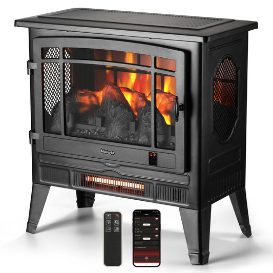 Smart Electric Fireplace Stove Heater, WiFi Enabled
