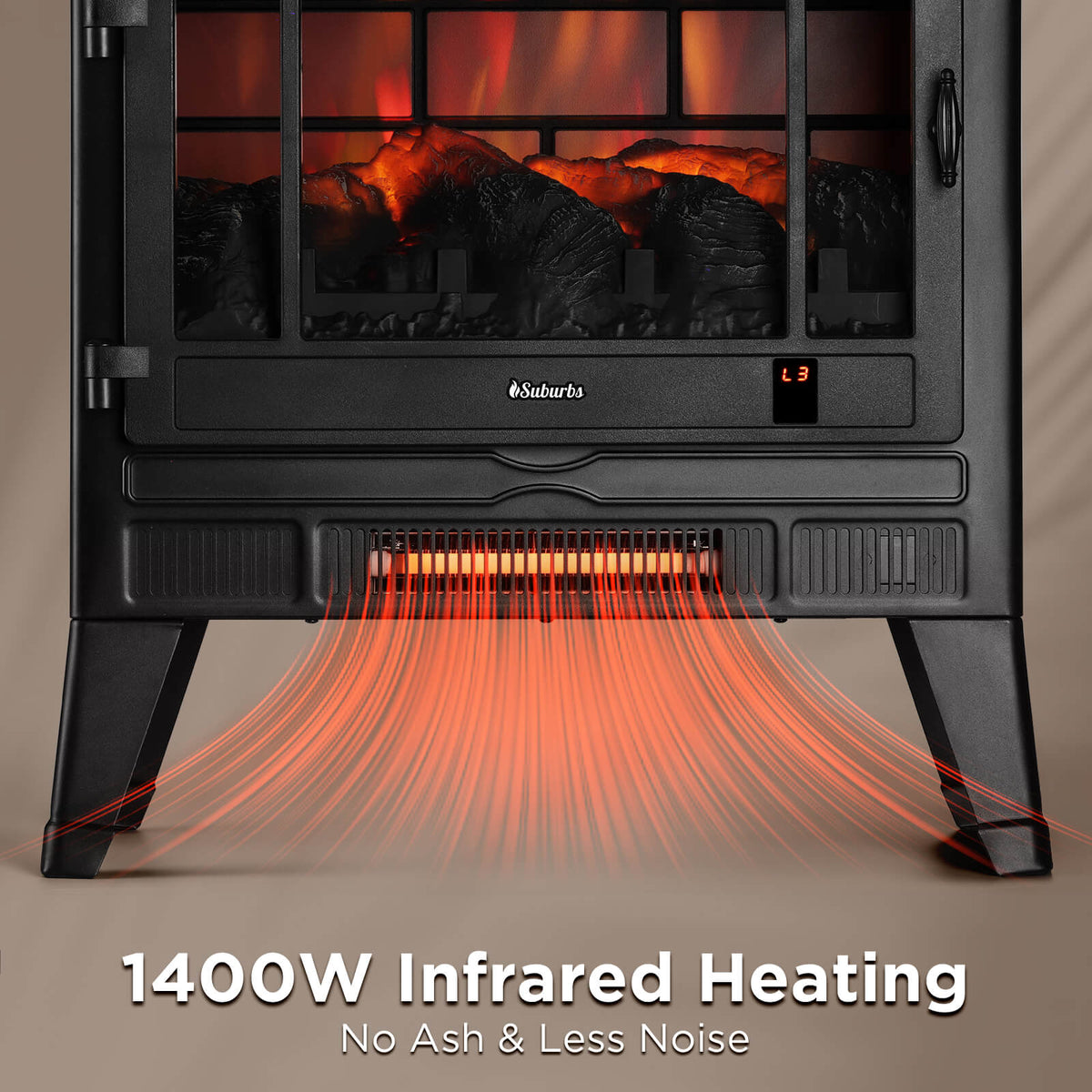 Smart Electric Fireplace Stove Heater, WiFi Enabled