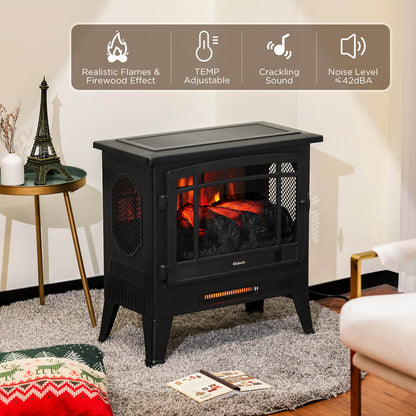 Smart Electric Fireplace Stove Heater, WiFi Enabled