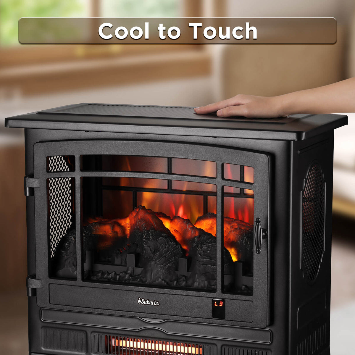 Smart Electric Fireplace Stove Heater, WiFi Enabled