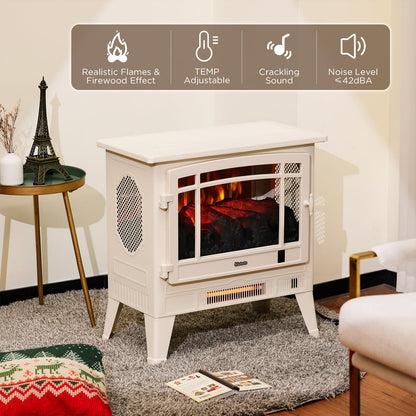 Smart Electric Fireplace Stove Heater, WiFi Enabled
